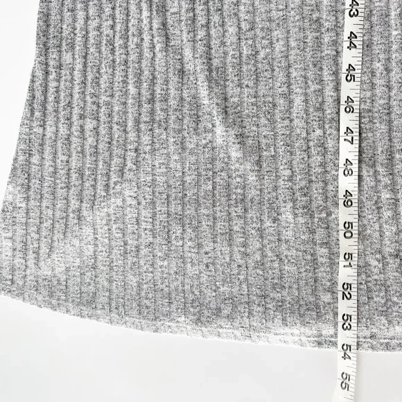 Reformation Lemon Grey Long sleeve Front Slit Round Neck Ribbed Dress  M NWT - Picture 12 of 12